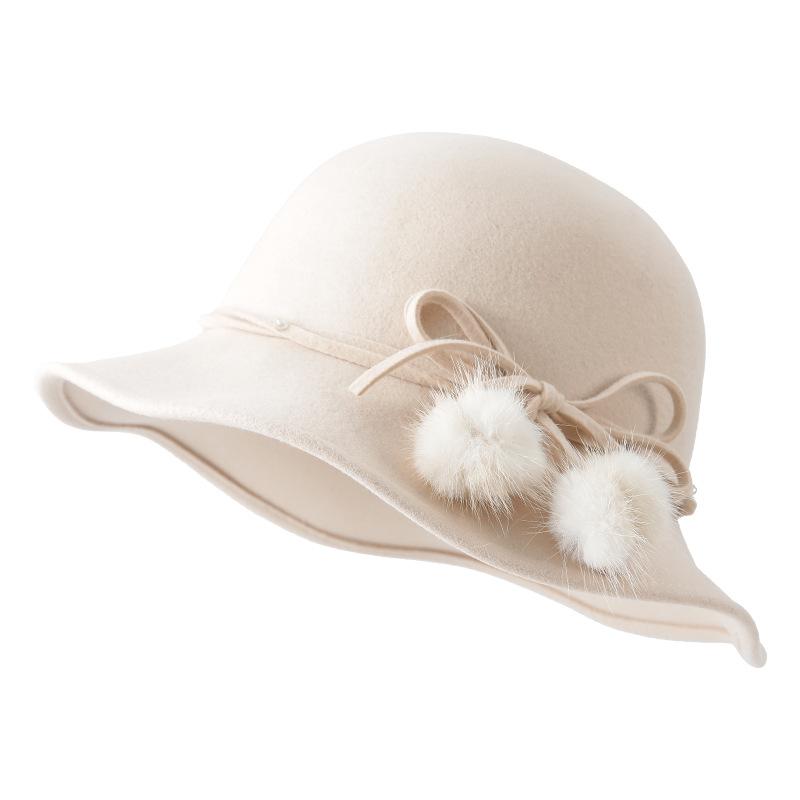 Autumn And Winter Hat Women'S New French Top Hat Women'S Fashion Versatile Wool Lady Hat Women'S Bucket Hat Women'S Winter