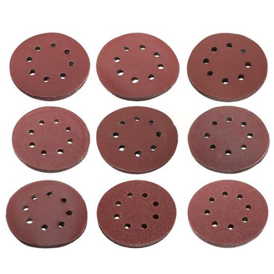 10 Pcs 125mm 5inch 8 Holes Hook Loop Sanding Discs Grit Orbital Sander Pad Mat