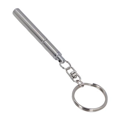 Stainless Steel Retractable Pocket Pen Simple Portable Metal Keychain Key Chain Gift