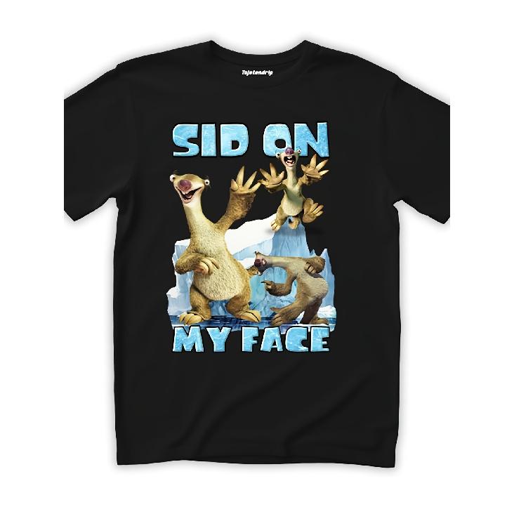 Sid On My Face Funny Sloth Graphic Tee for Men Women Kids Short Sleeve Crew Neck Soft Cotton Casual Daily Wear Ice Age Style Humor
