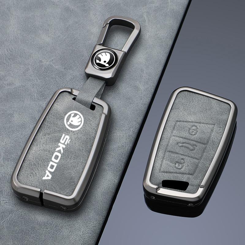 AAAAO1 New Alloy Car Remote Control Key Case Cover Holder Shell For Skoda Superb A7 Kodiaq Car-Styling Keyless Keychain Auto Accessorie