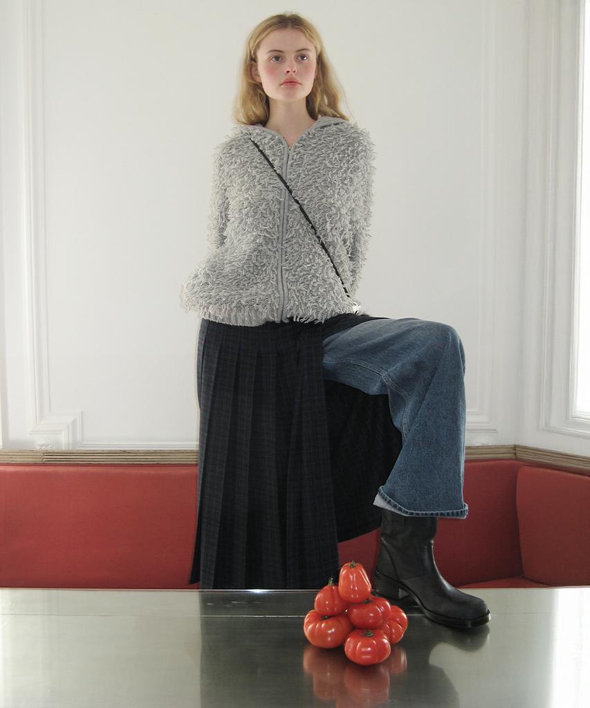 Sinun Sn Pleated Wrap Skirt (Navy)