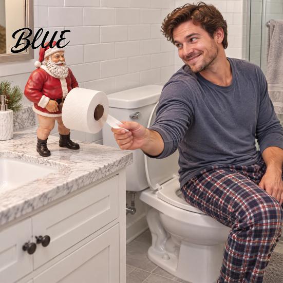 Unique Gag Gifts for Colleagues Funny Santa Claus Toilet Paper Holder Resin Bathroom Tissue Organizer Christmas Accessories