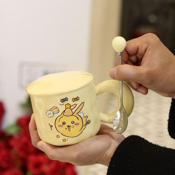 

Creative and Personalized Cartoon Bear Cups Mugs Ceramic Cups Couple Water Cups A Pair of Birthday Gifts Girls Souvenirs 430ML