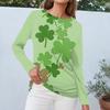 Women's Everyday Casual Long Sleeve St. Patrick's Day Printed O-Neck Top