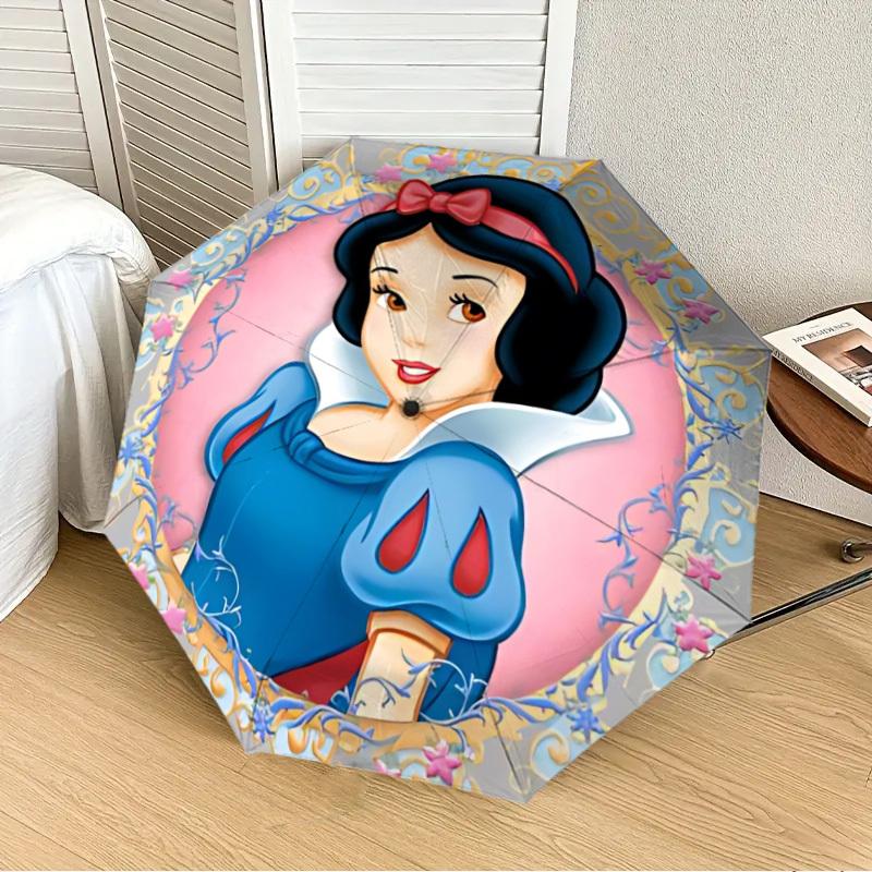 

1pc Snow White Automatic Folding Umbrella, 8-Rib Durable Frame, Durable Foldable Design - Elegant Gift for Commute yy251210090