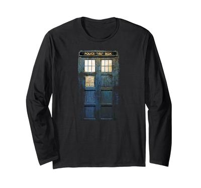 Cosplay Tardis Antiker Stil Zeitreisender Wissenschaftsfan Langarm-T-Shirt