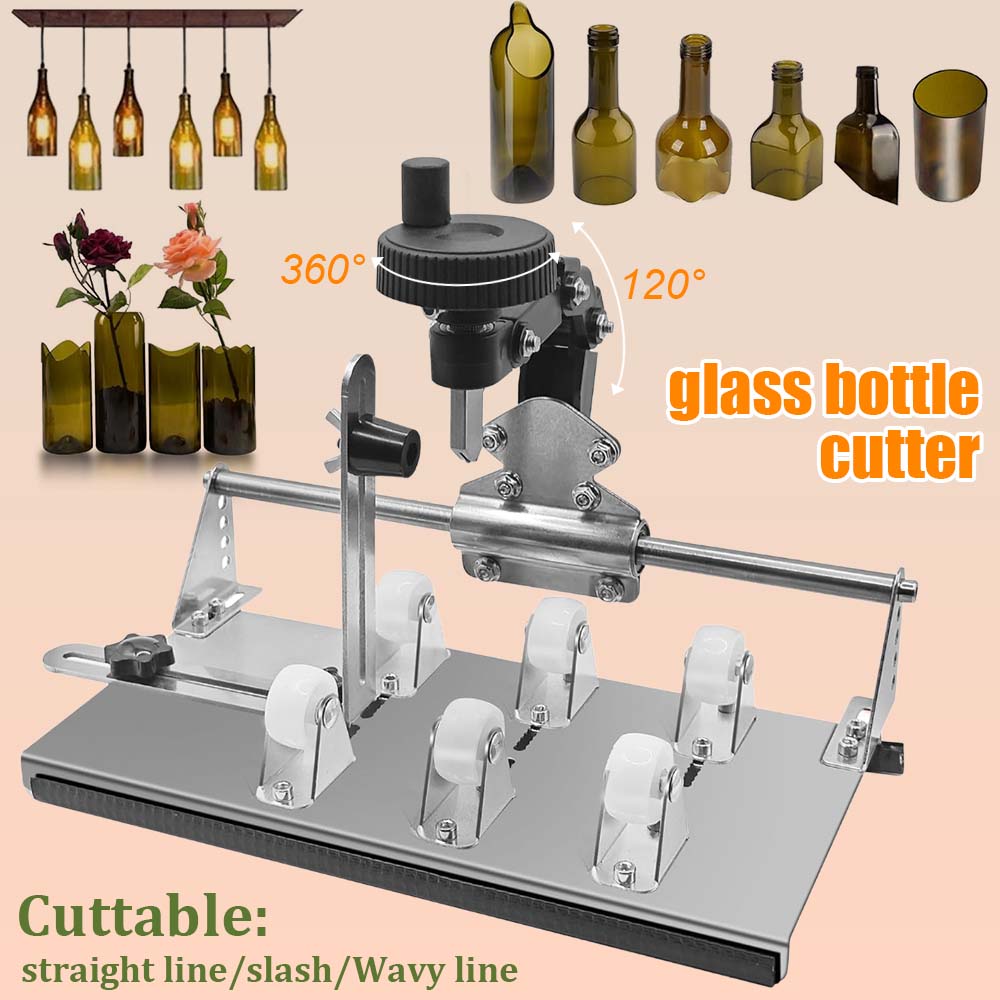 New Glass Bottle Cutter - Professional DIY Glass Cutting Tool for Square, Round Bottles and Bottlenecks with Accessories
