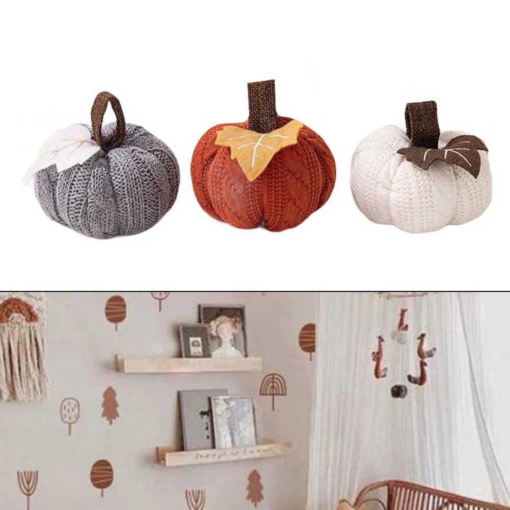 Three Piece Fall Harvest Pumpkin Decoration Set Made From Polyester Perfect For Autumn Home And Holiday Party Use