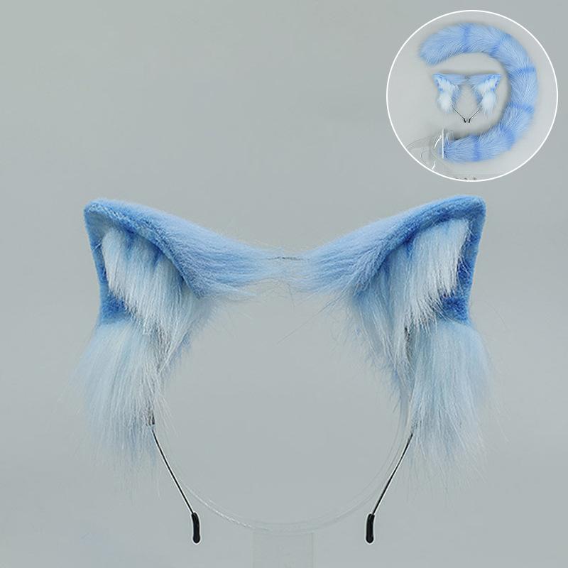 

Cute Japanese orange cat cat ear headband simulation animal ear lolita headgear tabby cat cat tail set
