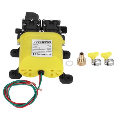 12V 120W 8L Diaphragm High Pressure Pump with Copper Connector Automatic Water Injection Pump