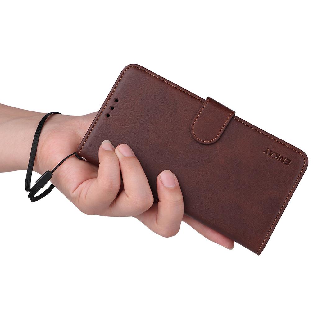 For Xiaomi Redmi A5 4G (171.7*77.8*8.3mm) PU Leather Wallet Case ENKAY HAT PRINCE Phone Stand Cover with Tempered Glass