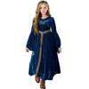 Kids Medieval Renaissance Princess Dress Halloween Costume Cosplay Stage Performance Gown