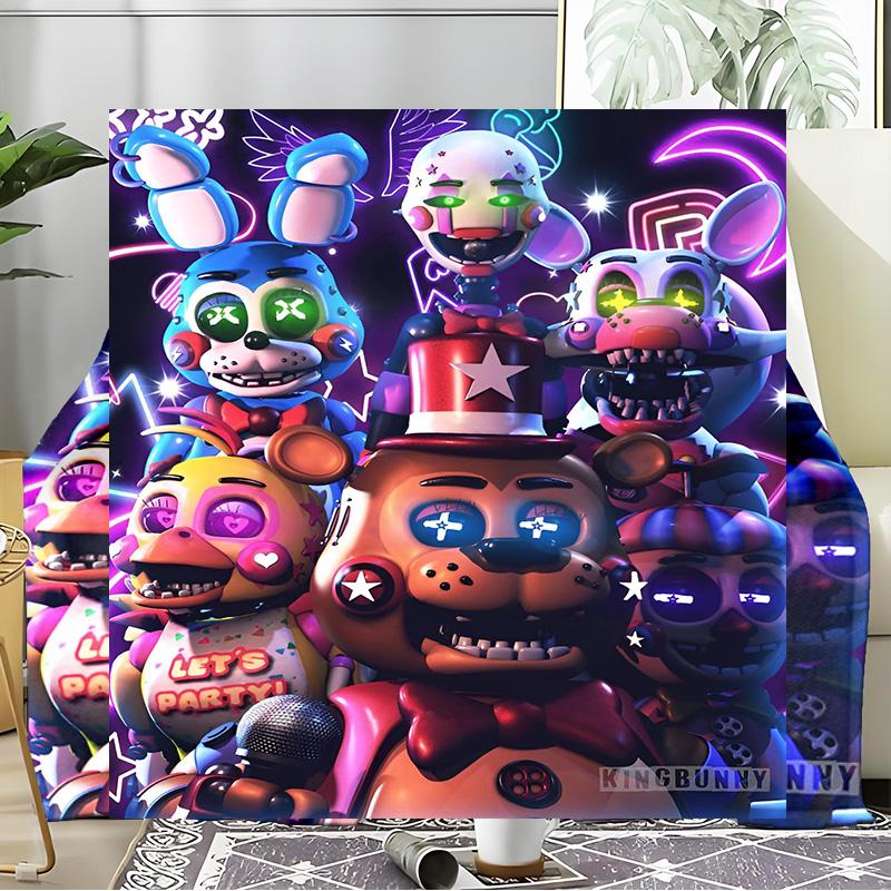 Fnaf Horror Circus Blanket Flannel Throw for Sofa, Indoor, Camping, Living Room, Office, Chair, And Bed Soft Birthday Gift