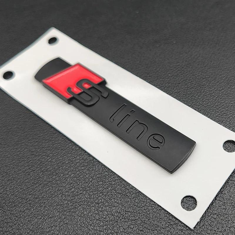 3D ABS Black Sline Logo S Line Emblem Car Fender Badge For A1 A3 A4 A5 A6 Q2 Q5 Q7 Q3 S3 S4 S6 TT S Line Sticker Accrssorie