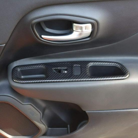 4x Car Window Lift Switch Button Panel Cover Trim Frame for Jeep Renegade 2016+
