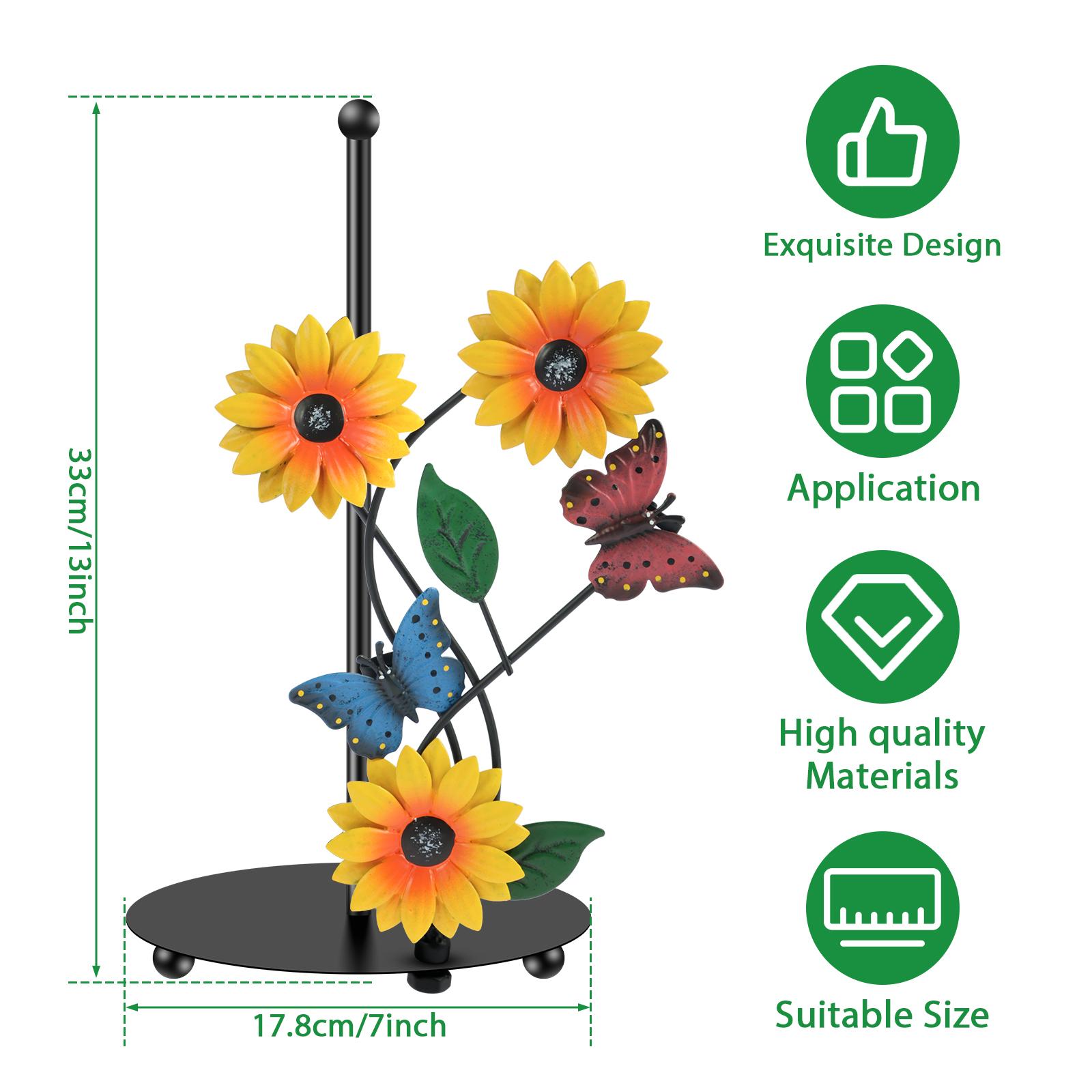 

Sunflower Paper Towel Holder Tissue Towel Roll Dispenser for Bathroom Kitchen Counter Decor Cute Country Stuff Vintage Home Deco