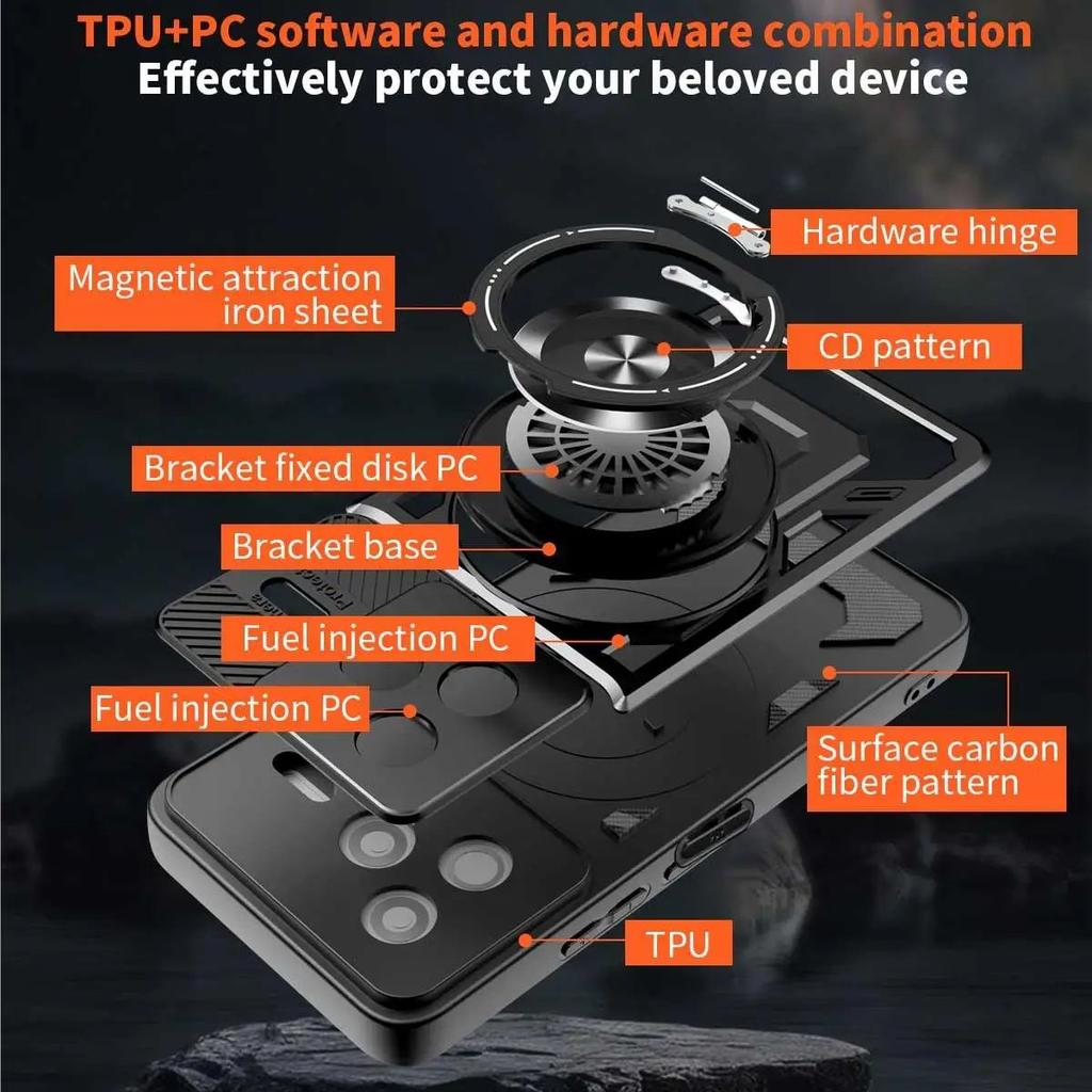For Mi Poco F7 Pro Ultra 360 Degree Rotating Magnetic Bracket Armored Phone Case for Mi Poco X7 Pro  Durable Protective Cover