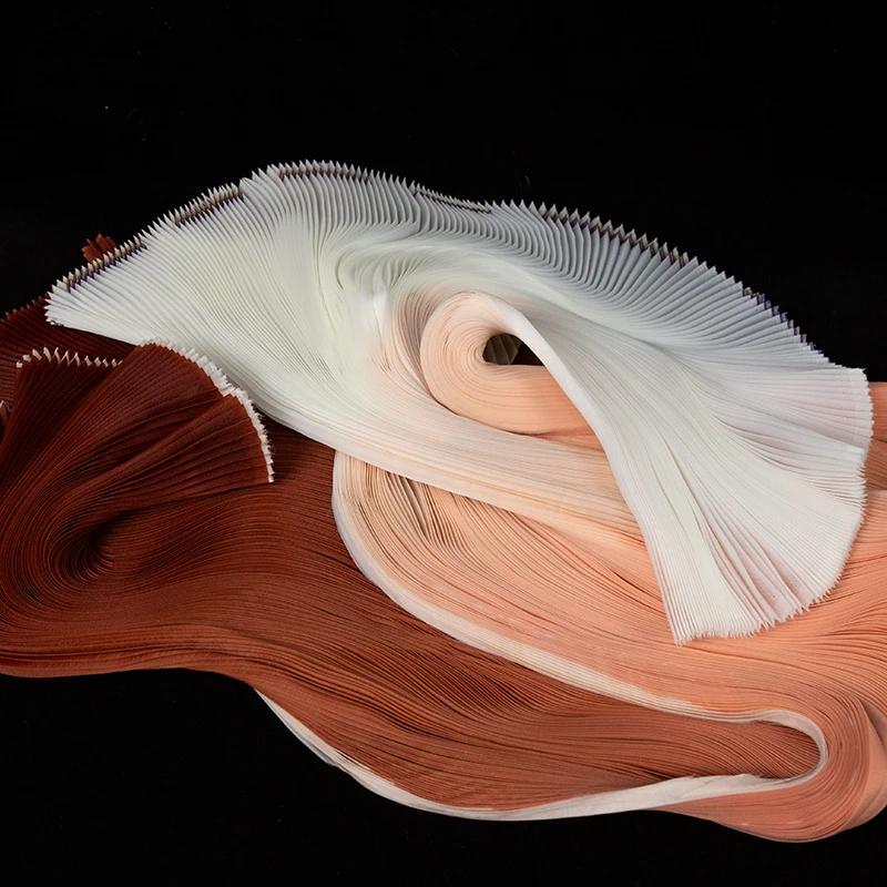 Mode Glatt 1 Meter Knitterplissee Organza Stoff Steif Weite Form Dekoration Bühne Handgefertigt Kleid Designerstoff