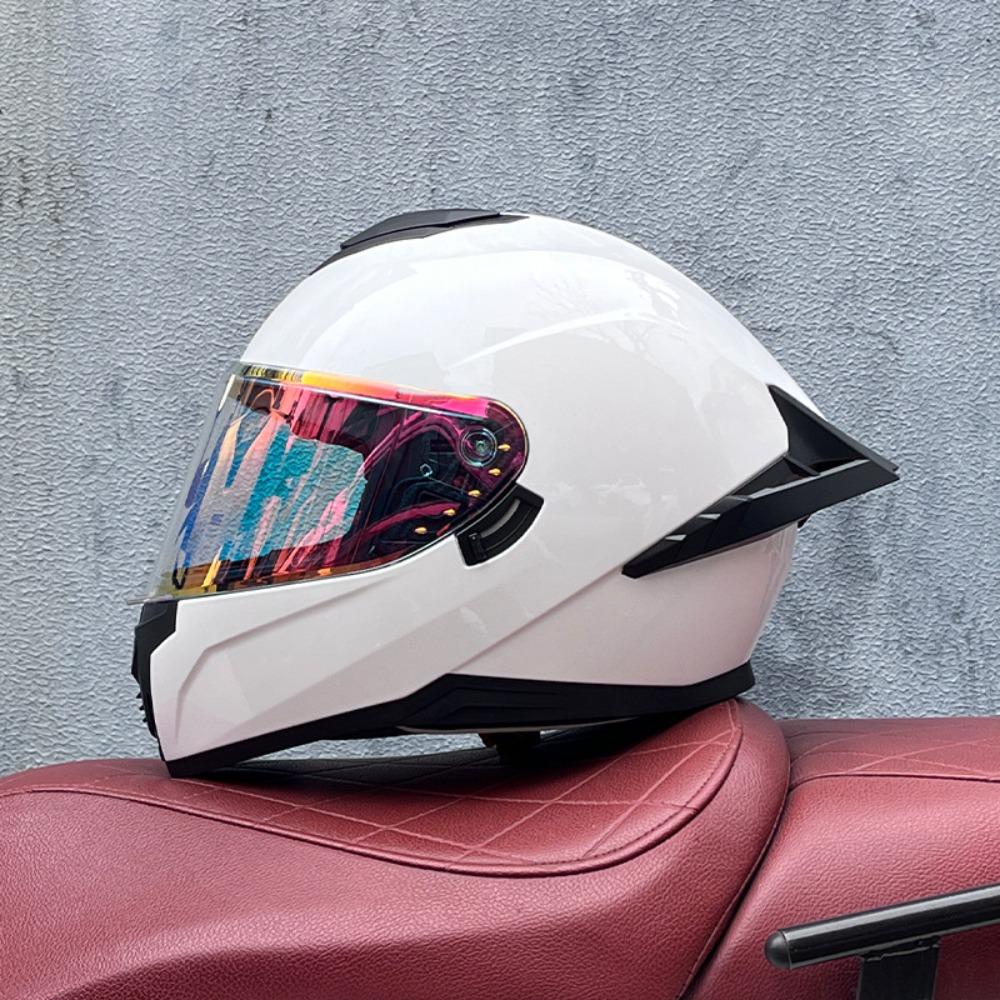 DOT Full Helmet Double Mirror Helmet Men's Four-season Universal Hard Hat Female Knight Locomotive Double Lens