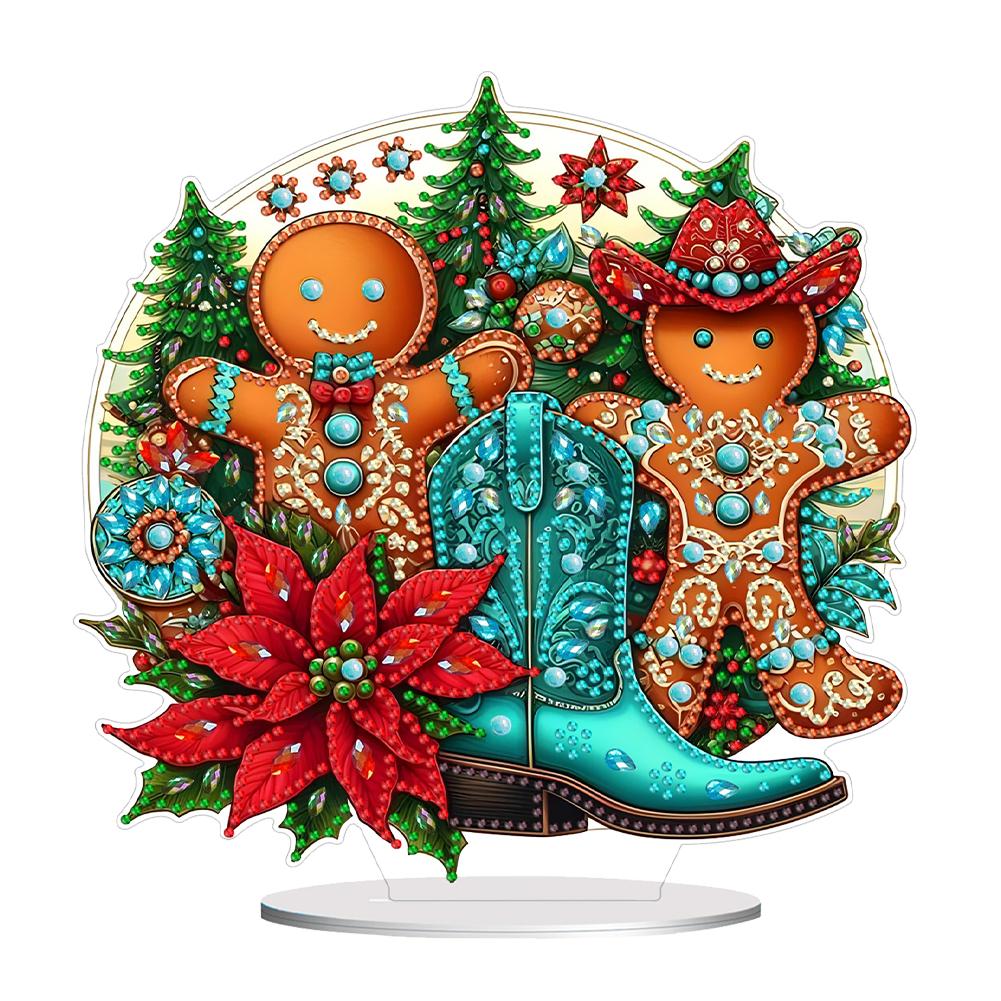 Christmas Snowman Diamond Painting Tabletop Ornaments Kit Acrylic Table Top Diamond Painting Ornament Kits Bedroom Table Decor