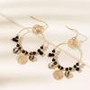 Exotic hollow fringed pendant earrings European and American women's vacation style earrings fashion earrings