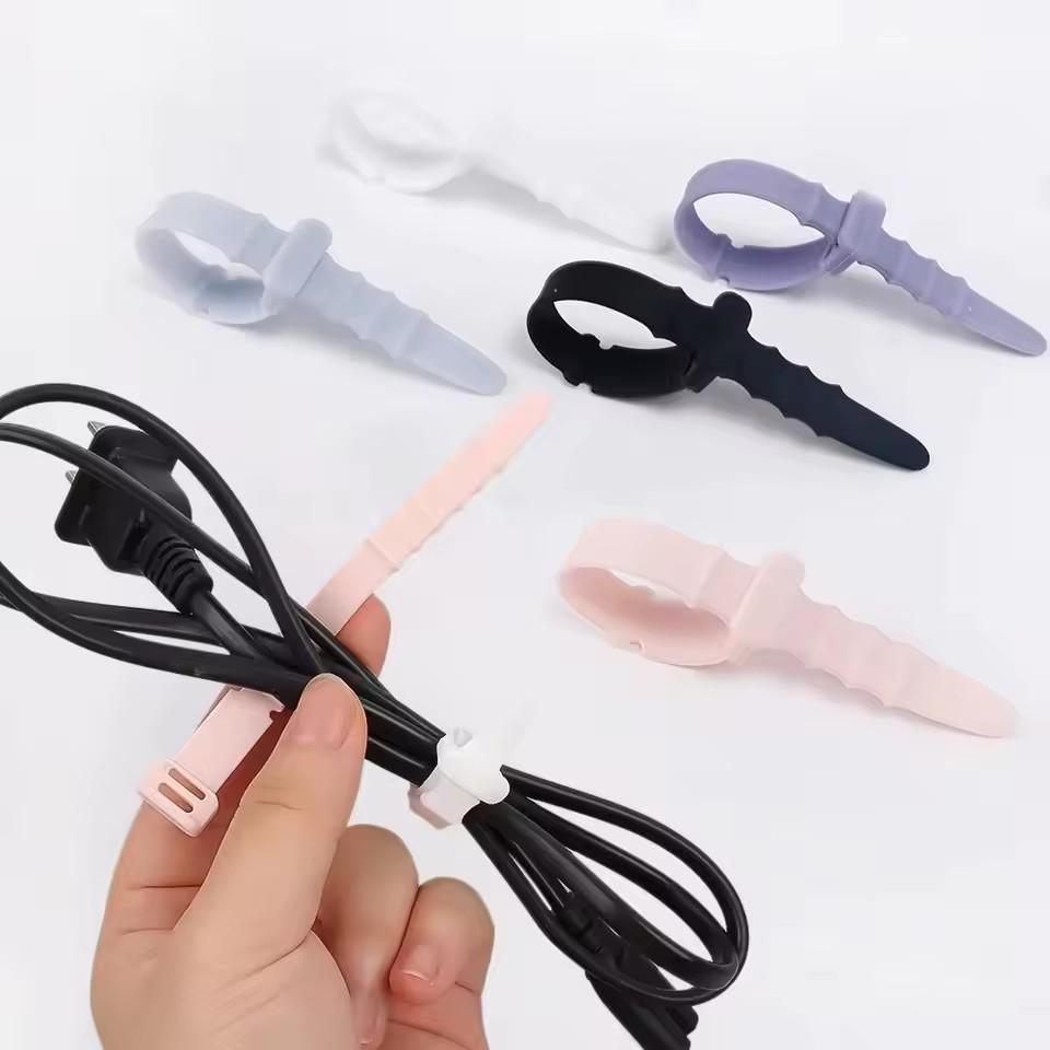 Silicone Cable Ties, Cord Organizer, Cable Straps, Reusable Cord Ties, Travel Cable Organizer, Cute Elastic Tie, Wire Ties