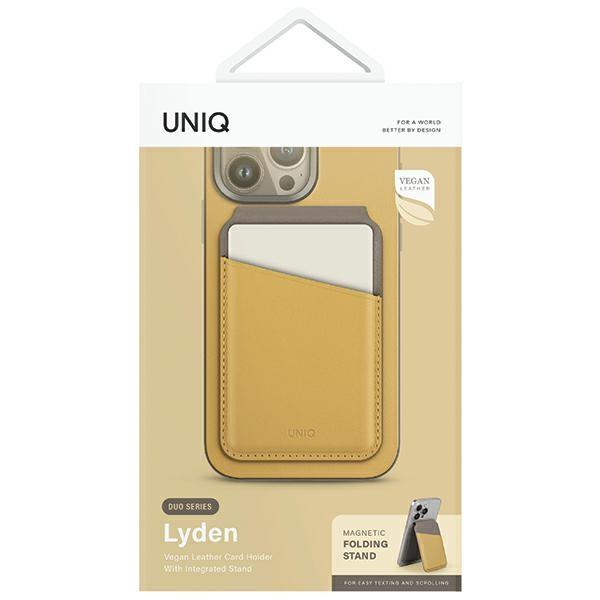 Uniq Lyden Ds Magnetyczny Portfel Rfidi Stojak Na Telefon Żółto-Szary/Canary Yellow-Flint Grey