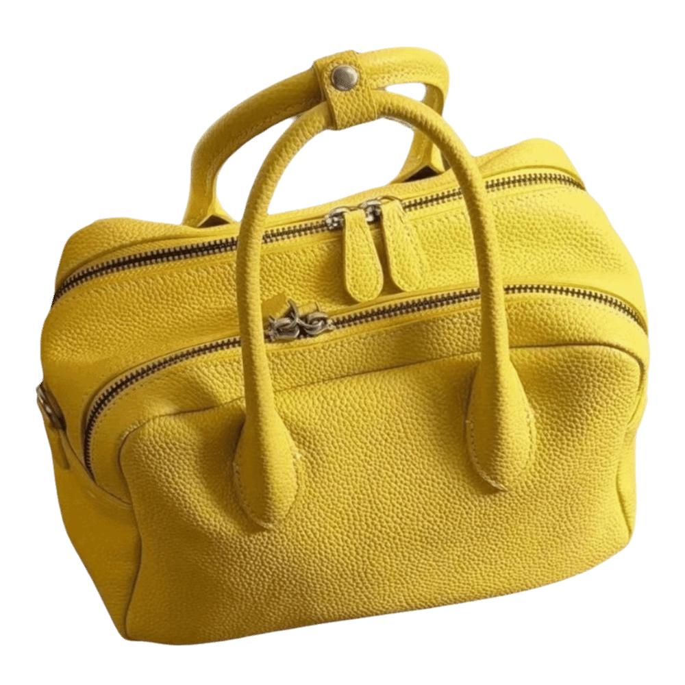 

Luxury Pillow-shaped Boston Bag Lychee Texture Toast Handbag Daily Use жёлтый