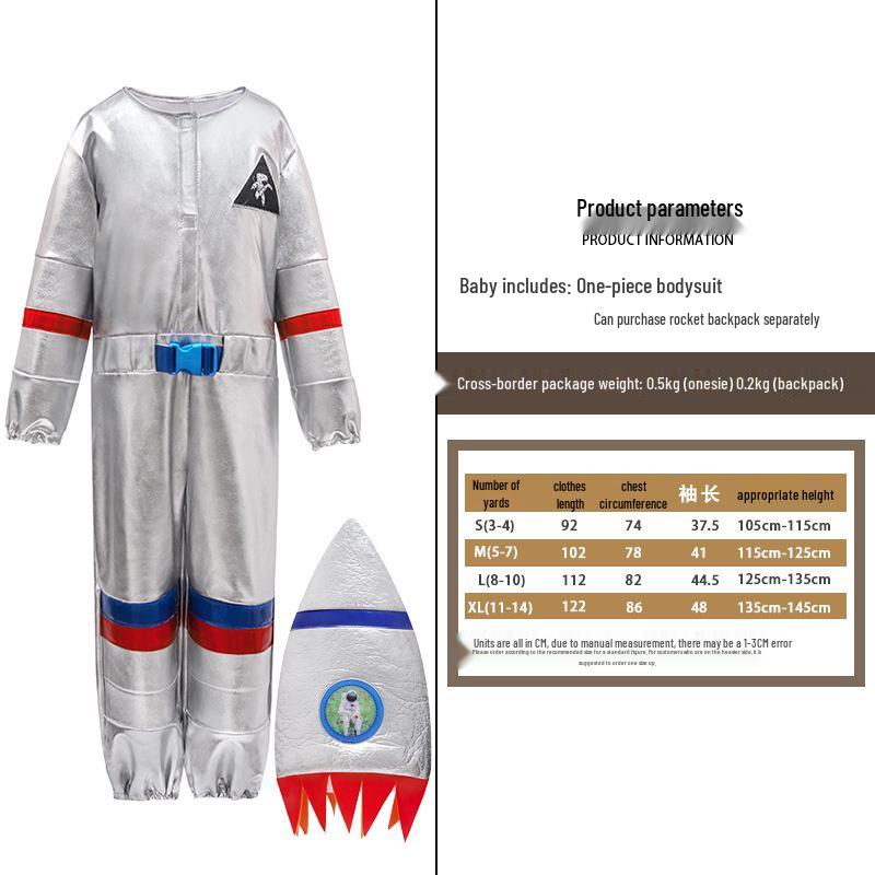 Zilver Astronaut Cosplay Kostuum voor Kinderen - Klaar voor Sportdag & Optreden