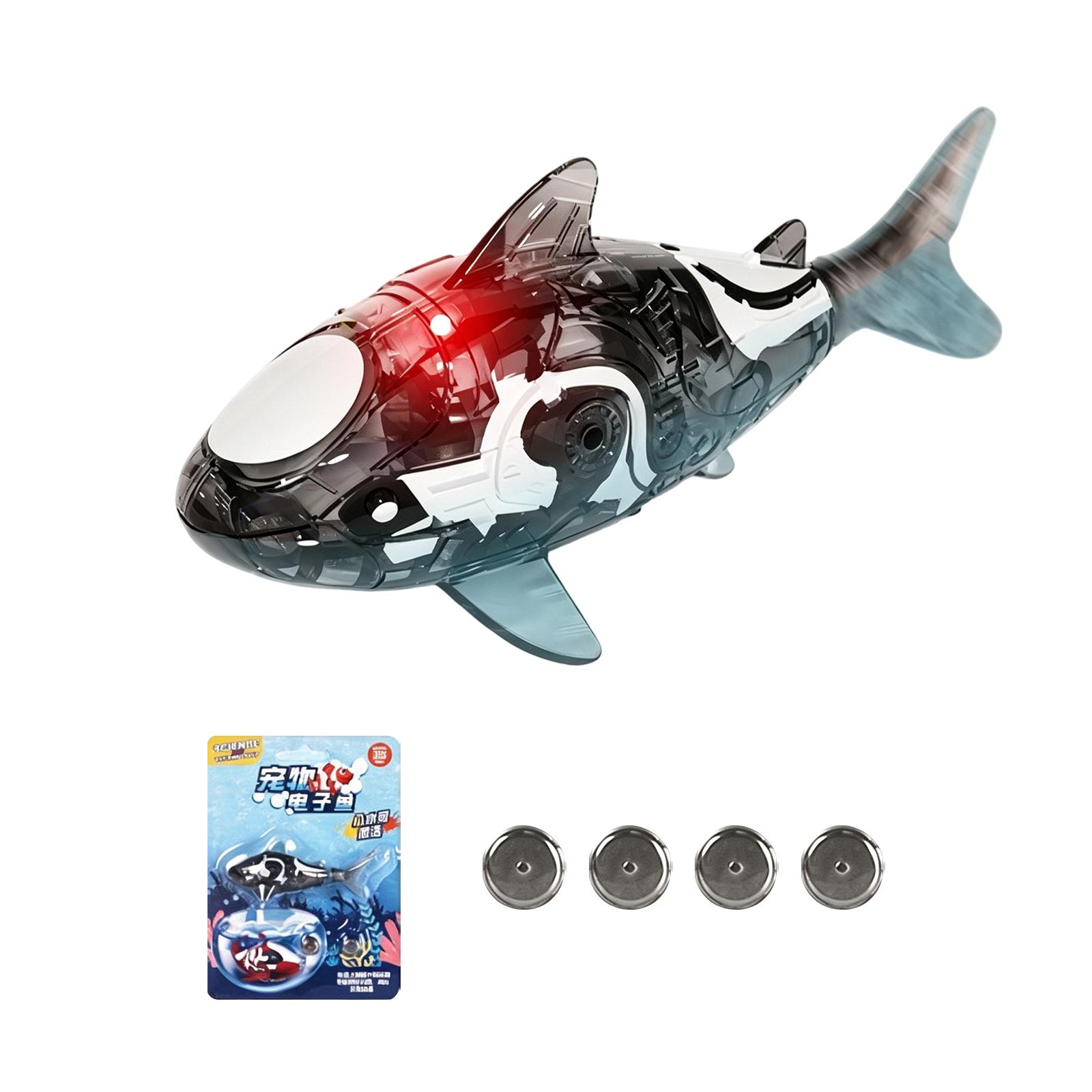 Electric Swimming Shark Toy for Kids Motion Sensor Activated Realistic Fish Design Bath Water Toy with Light and Movement Features one size чёрный