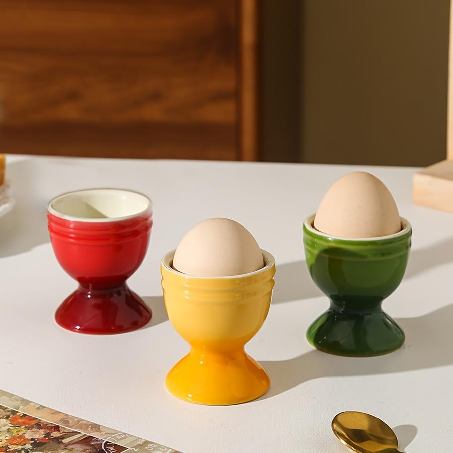 2/4/6pcs Ceramic Egg Cups Porcelain Colorful Egg Cups Stand Holder for Soft Boiled Eggs Breakfast Cooking Kitchen Egg Serving 2