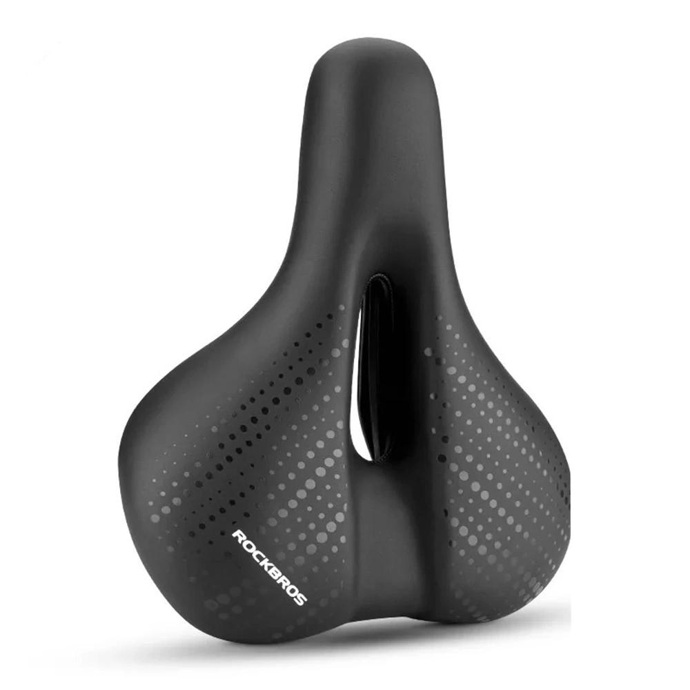 MTB Bicycle Saddle with Shock Absorbers, Waterproof, Black