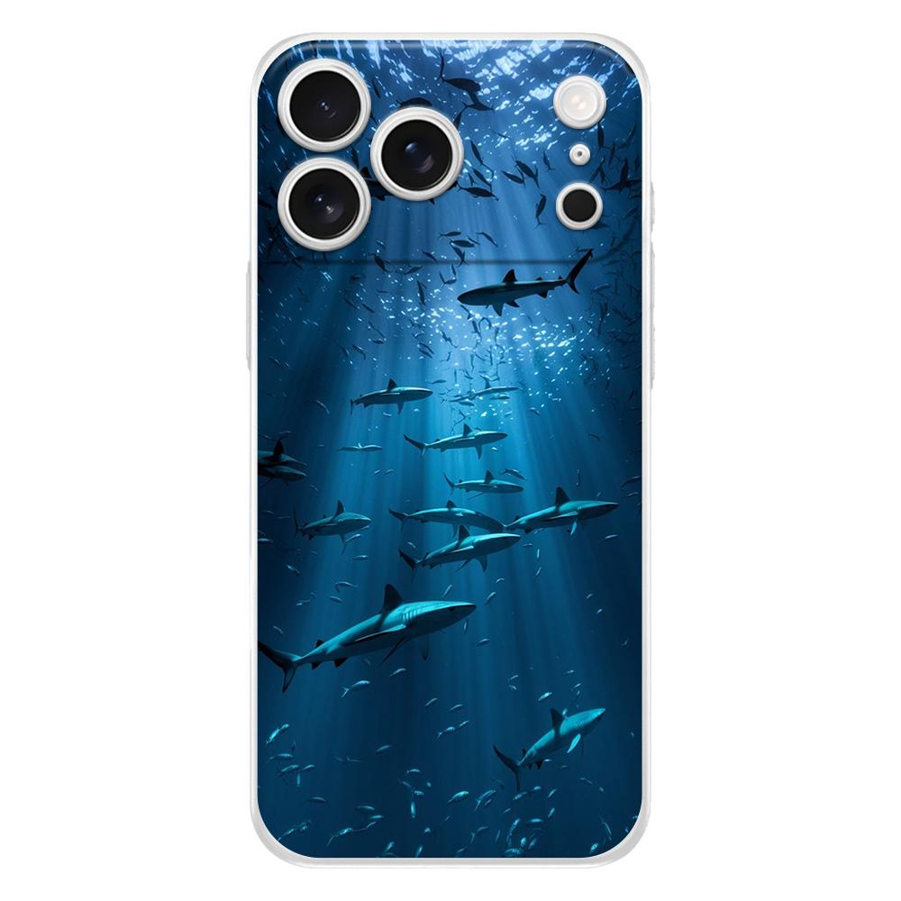 Soft Clear TPU Phone Case For iPhone 17 Air 16E 16 11 15 14 Pro MAX 12 13 7 8 Plus SE Easter Cover Fullback Protection Shark
