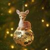 Christmas Animal Ornament 2D Acrylic Wildlife On Ball Hanging Ornaments for Winter Xmas Tree Home Party Decor
