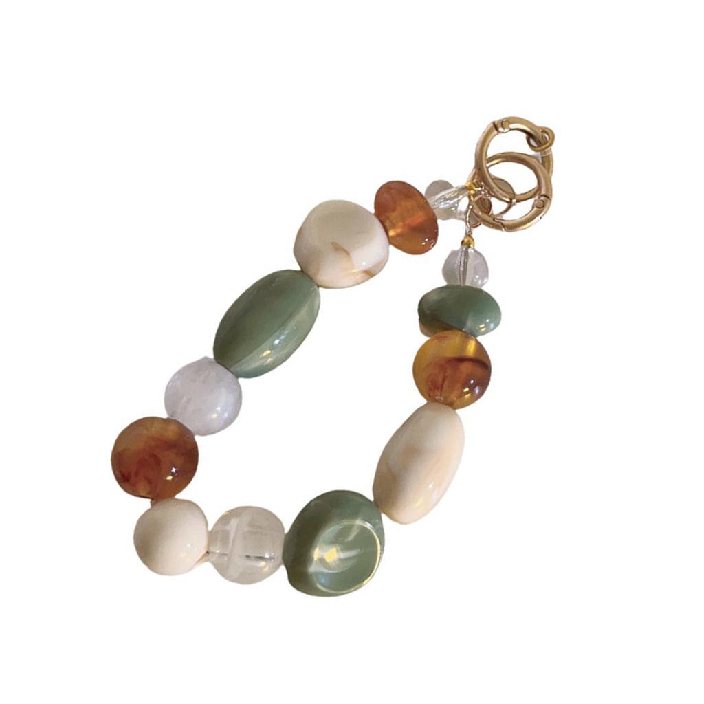 Korea Inspired Beaded Bracelet Phone Strap Charm Chain for Cellphones and Bags Trendy Keychain Colorful Earphone Pendant