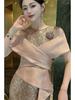 Nanyou Elegant Off-Shoulder Mermaid Sequin Evening Dress for Weddings & Banquets