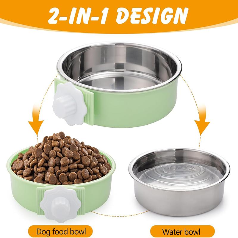 Pet Crate Bowls 2-in-1 Dog Hanging Bowl Removable Cage Water Bowls for Small Animals Dog Bowls Crate Water Bowl Pet Supplies