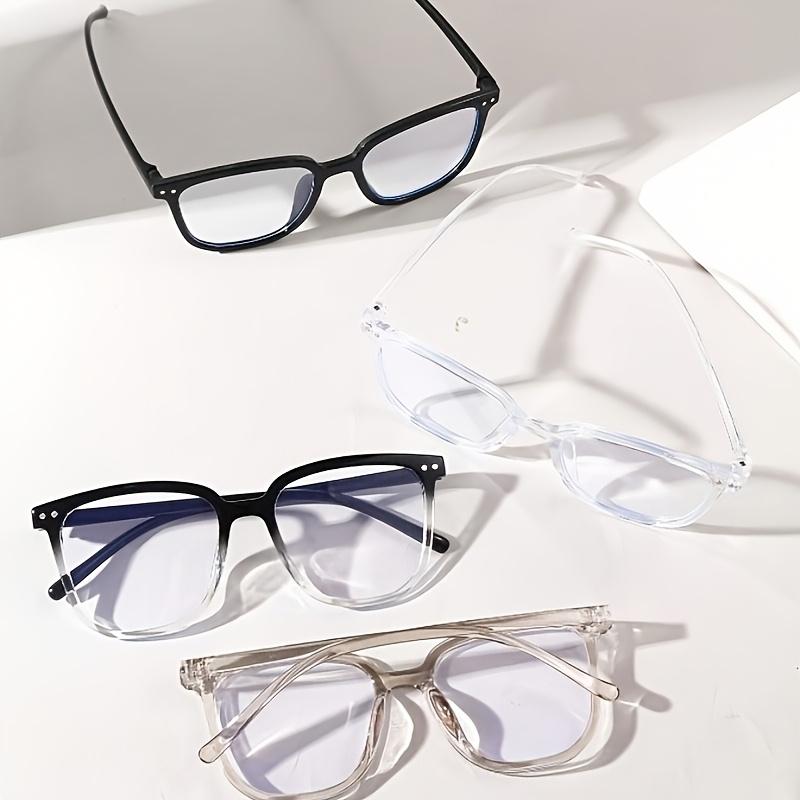 

4PCS Casual Fashion Square Frame Set Glasses with Transparent Lenses for Protection Against Blue Light Damage from Electronic