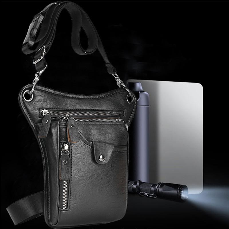 Marsupio in Pelle PU Vintage Borsa a Ginocchio Sospesa per Uomo Donna Cintura Borsa sui Fianchi Multifunzione Moto Bicicletta Escursionismo Outdoor Campeggio