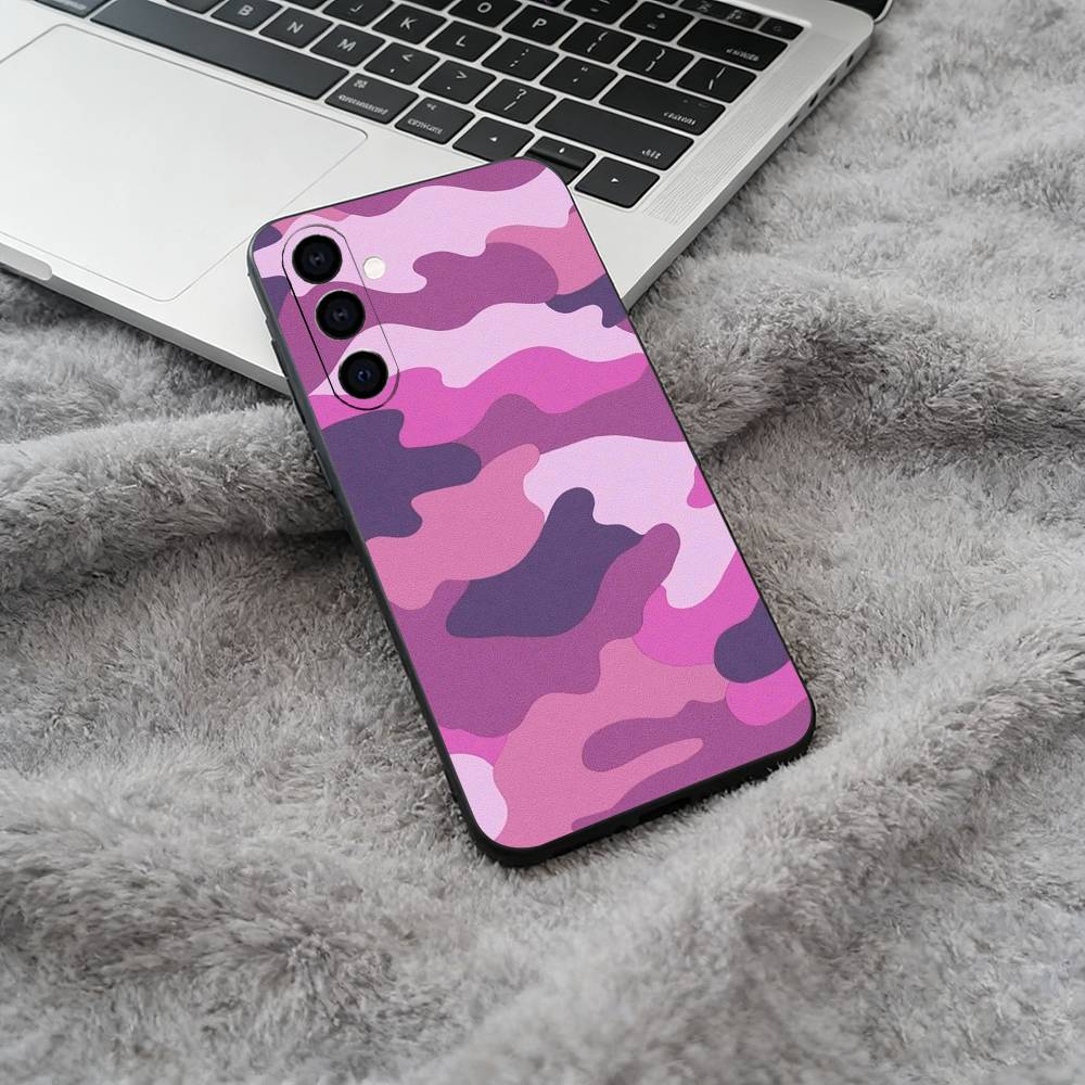 F-Fashion C-Camouflage Pattern Phone Case For Samsung Galaxy A73,A71 A72,A70,A53,A52,A51,Soft Silicone Black Cover