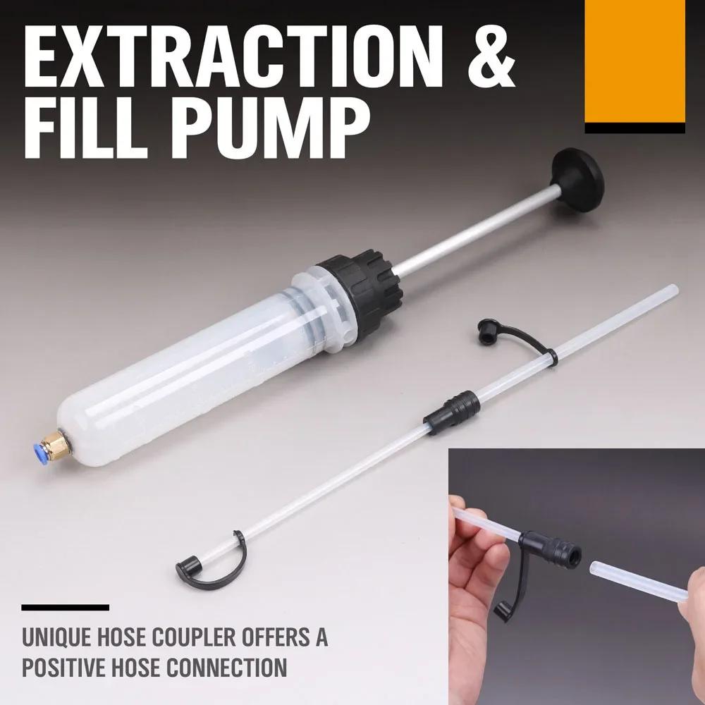 Multi-Use Manual Fluid Extractor for Oil Brake Fuel Transfer Portable Automotive Vacuum Pump Tool