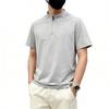 [BUTMYJ] Men's T-Shirt, Short Sleeve, Half-Zip, Summer Wear, Stand Collar, Casual Pullover, Plain, Simple, Popular Fashion, Sportswear, Short Sleeve P