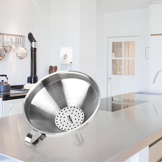 Stainless Steel Detachable Funnel with Filter Cooking Oil Transmit Kitchen Tools