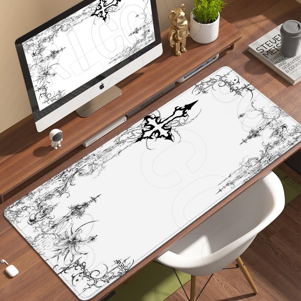 XXL Gothic Symbol Black Mouse Pad Large Anti-Slip Rubber Stitch Office Home Keyboard 400x900mm Pads Desk Mat PC accessories Rug