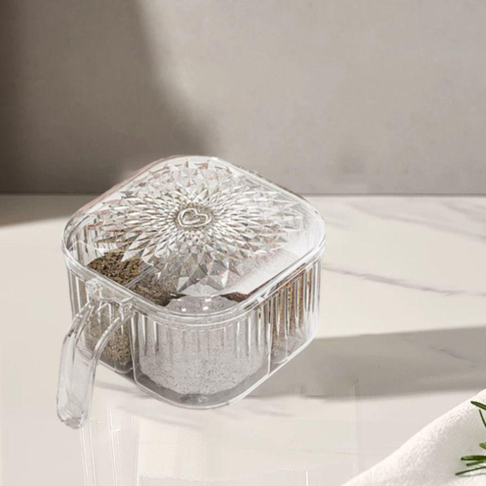 Detachable Condiment Container Moisture-proof Spice Jar Large Capacity Condiment Storage Box  Salt