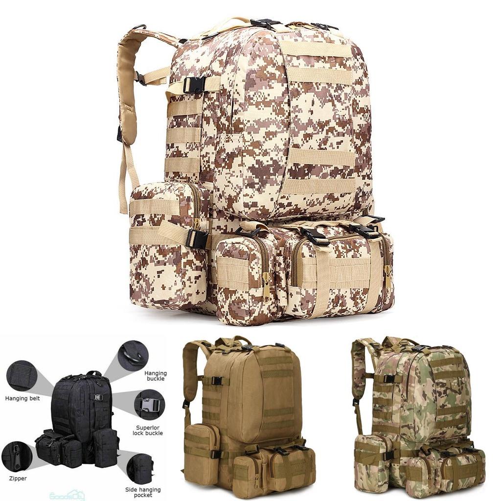 Large Capacity 65l Outdoor Military Tactical Sportbag With Multipockets And Breathable Padding Shoulder Straps
