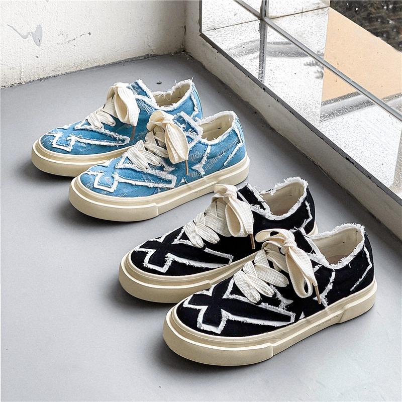 Vintage Men Tassel Canvas Shoes New Platform Sneakers Flat Non-slip Skateboard Shoes Male Lace-up Casual Shoes Tenis Para Hombre