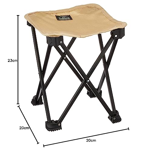 BUNDOK Mini hliníková stolička, béžová, BD-155BE, s úložným pouzdrem, kompaktní židle, malá