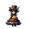 Halloween Witch Car Pendant Pumpkin Lanterns Bat Elements Rearview Mirror Ornament Gothic Tabletop Hanging Accessories